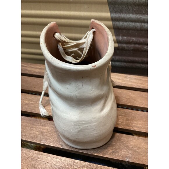 Vintage 3.5" Porcelain Baby Shoe With Laces Planter Nursery Decor Baby Shower - Picture 5 of 11